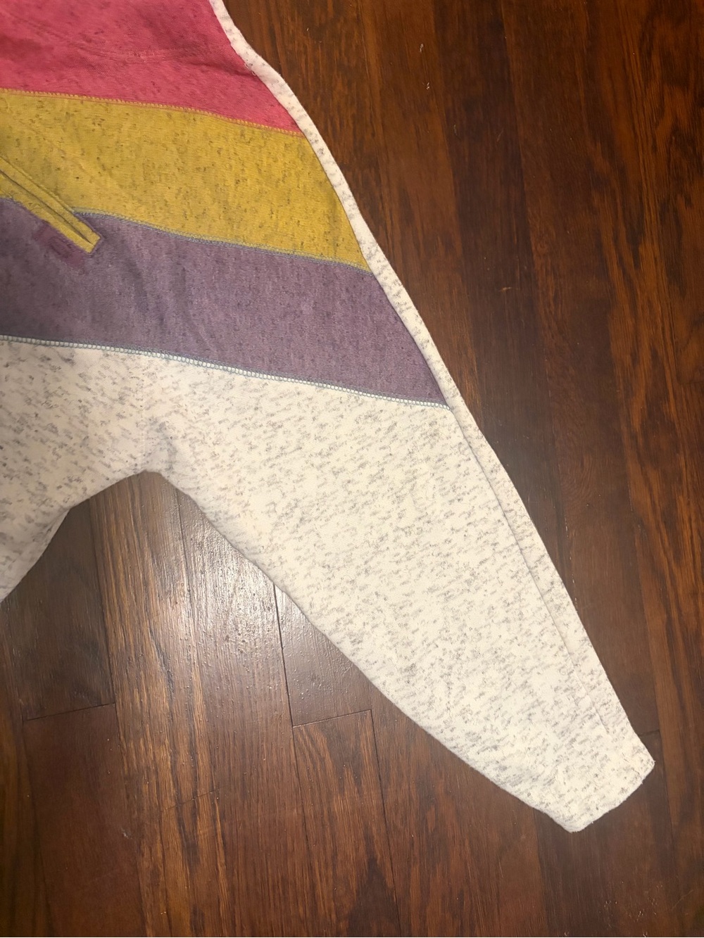 Vintage 1980s Colorblock Chevron Pullover Sweater in Cream, Teal, Mustard,,Coral - Picture 8 of 12